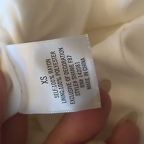 Blue Rain Francesca's Women's Ivory embroidered dress in size XS 100% Rayon - Picture 7 of 8